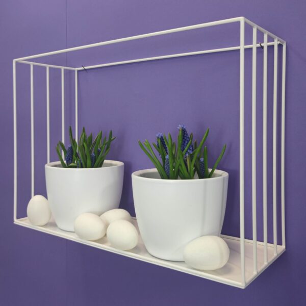 Metalowa półka, kwietnik biała -MODUŁ 2 - Pozioma